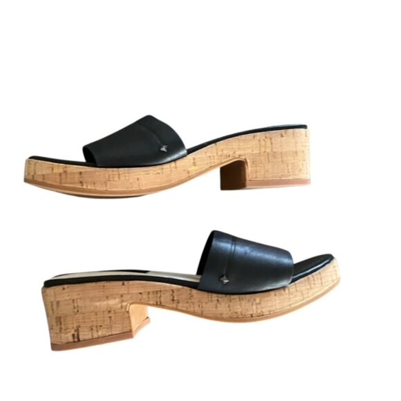 Franco Sarto Black Pony Slide Sandal 7 - Picture 3 of 7